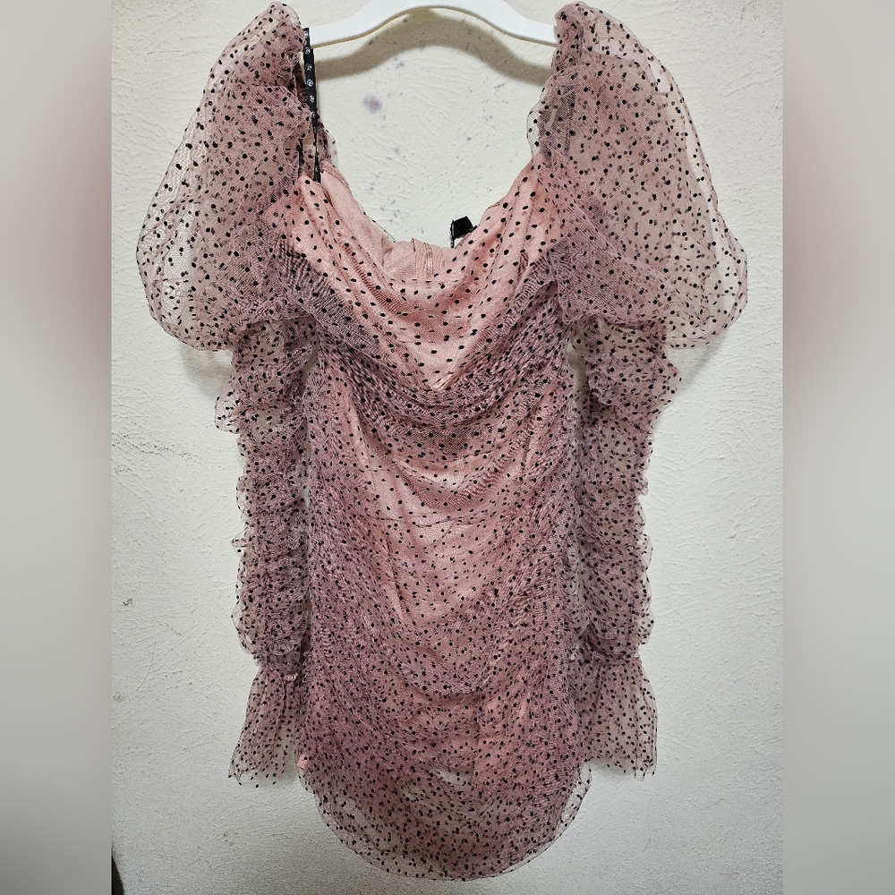 Pink Polka Dot Mini Dress